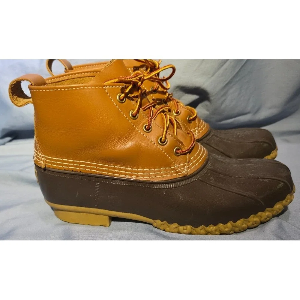 Vintage L.L. Bean Leather Rubber Duck Boots‎ Mens Sz 8M Made in USA Maine